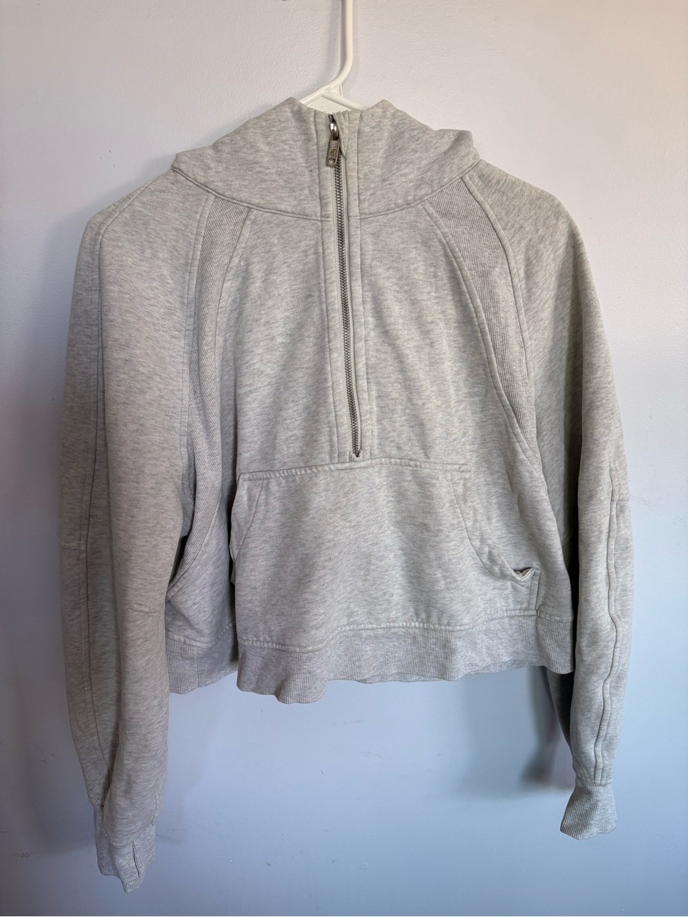 Lululemon Scuba Half Zip Oversized Pullover Hoodie in Light Gray